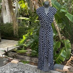 Ruffled polkadot high low or asymmetric maxi dress